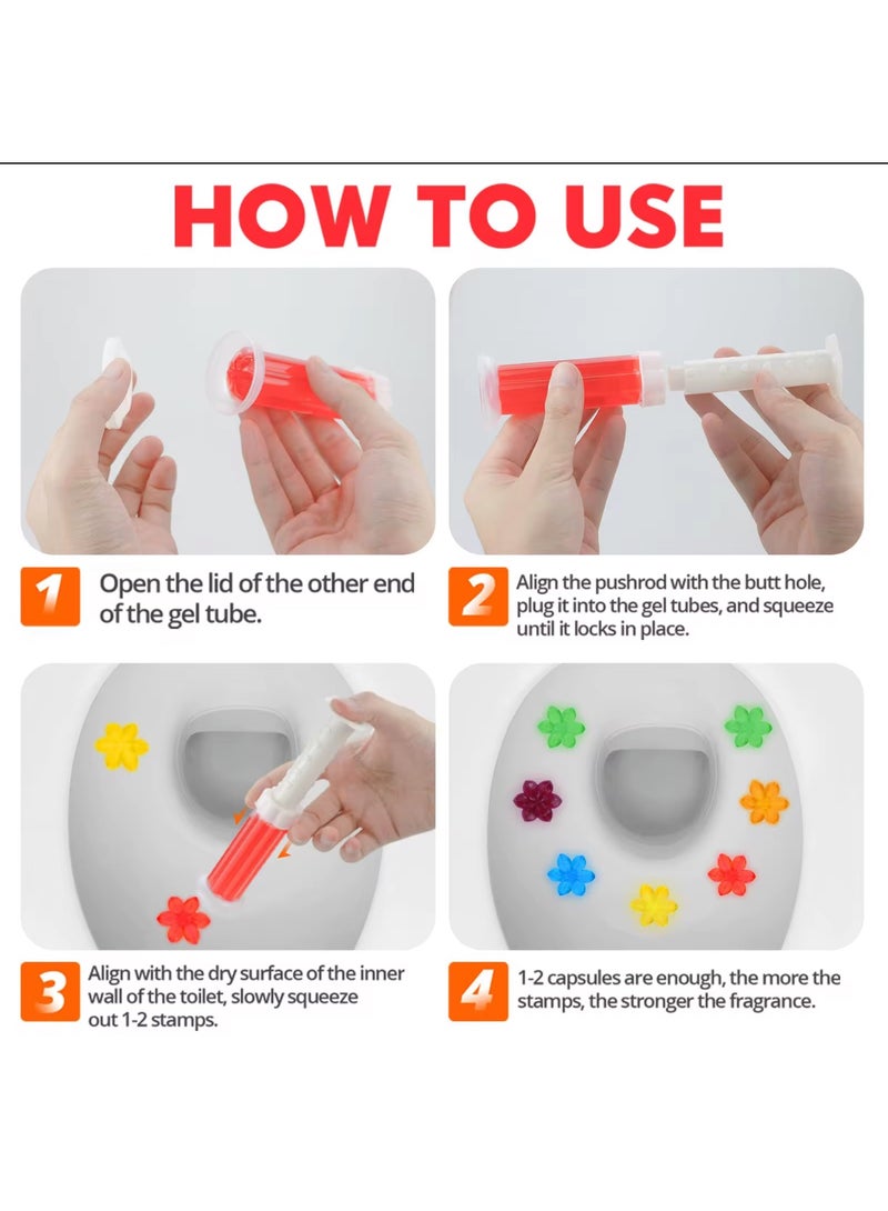 Flower Shape Sticky Gel Base Freshener Toilet Cabinet Cleaner Deodorizing Prevent Stains Multi Color - Image 2